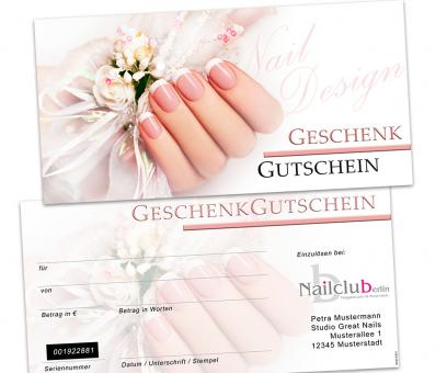 10 pcs. High quality gift cards gift vouchers for nail salon with your logo, serial number and hologram forgery-proof 